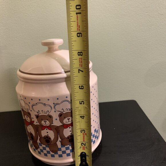 Vintage B & D Large Canister Cookie Jar 3 Dance Bears Chef Hat Japan Ceramic - Picture 10 of 12